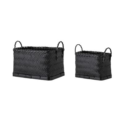 Korg Svart Sjösäv Carmil Set om 2 | Bloomingville