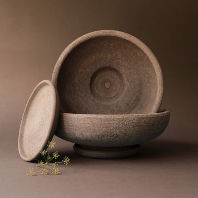Bergs Potter Ada RAW Kruka Med Fat Grå, Ø 45 cm
