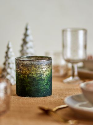 Värmeljushållare Grön Återvunnet glas Janessa | Bloomingville