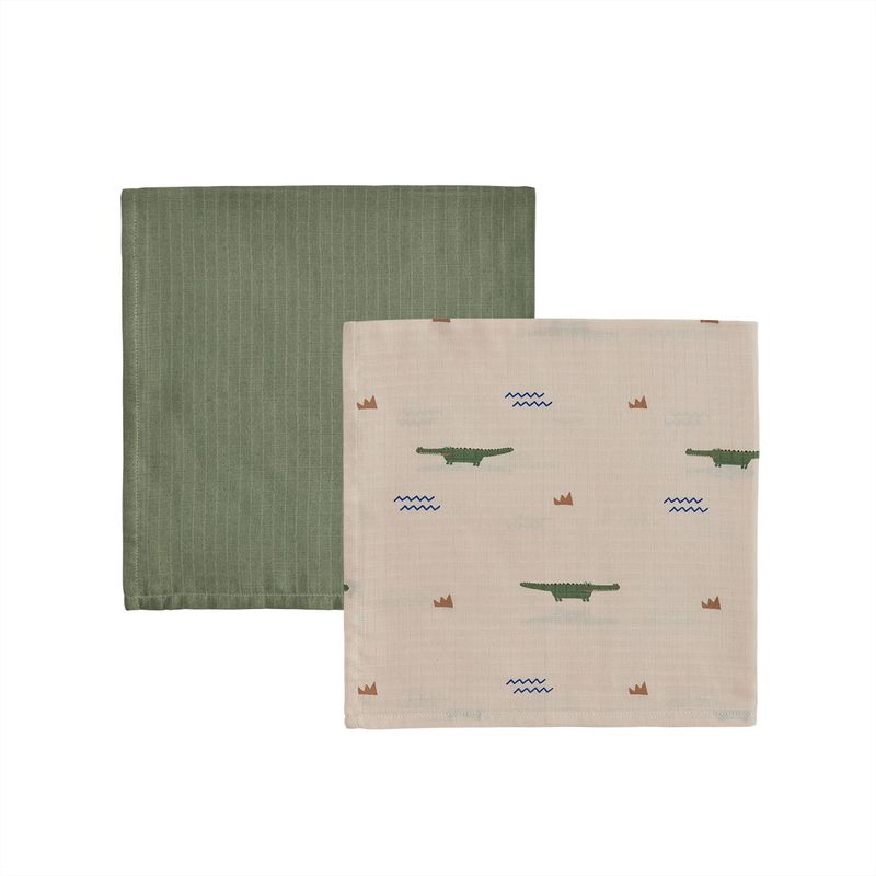 Muslin Beige / Olivgrön Ekologisk Bomull OYOY MINI