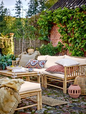 Modulsoffa vänster hörn Natur Bambu Korfu | Bloomingville