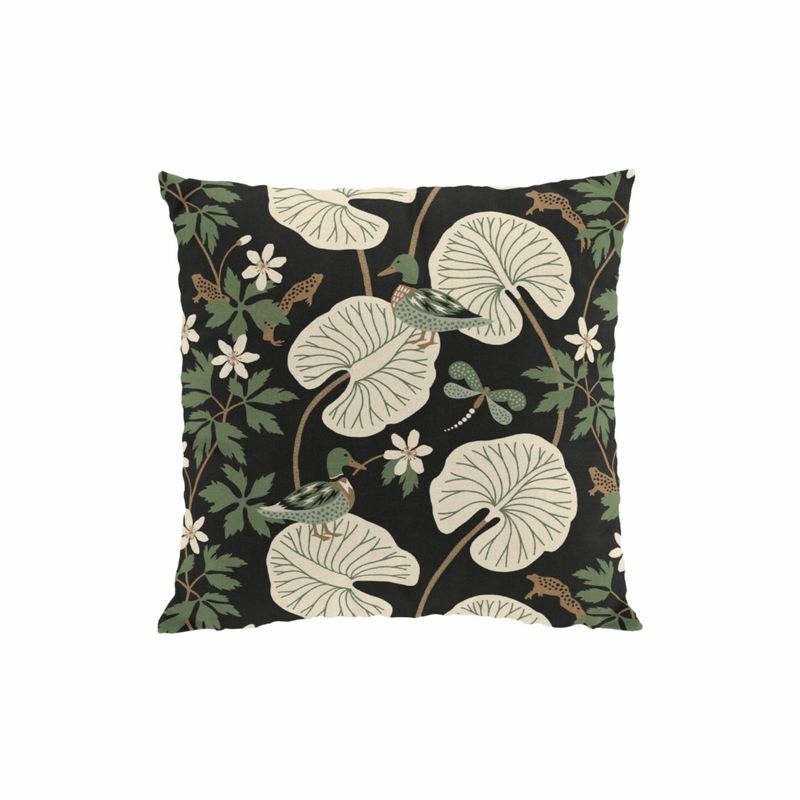 Kärrleken svart/grön kuddfodral Arvidssons Textil