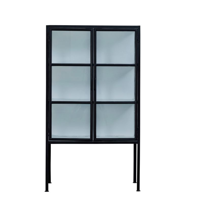 Skåp Depot Svart/Vit Järn/Glas Lene Bjerre