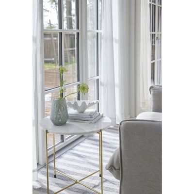 Lene Bjerre Marmilla Sidobord Vit Travertin