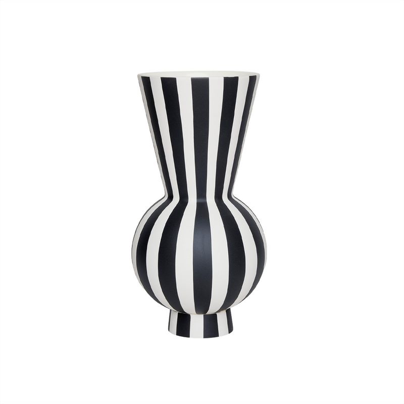 Toppu Vas Vit/Svart Stengods Oyoy Living Ø14.5cm