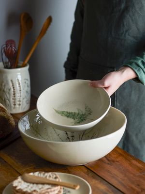 Djup tallrik Natur Stengods Bea | Bloomingville