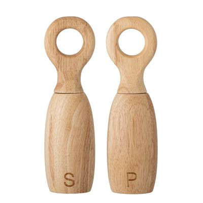 Salt- och pepparkvarn Natur Gummiträ Martim Set | Bloomingville