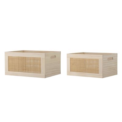 Piana Förvaringslåda Natur FSC® 100%  Pine H20cm Set om 2 Bloomingville