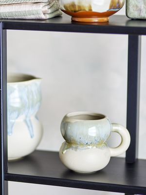 Bloomingville Luna Kopp, Blå, Stengods Ø9xH10 cm, Set om 4