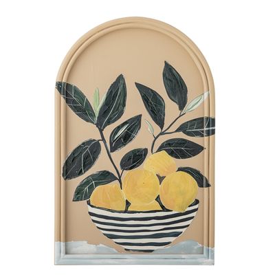 Bloomingville Limone Illustration Med Ram, Gul, Mdf L33xH51xW2 cm