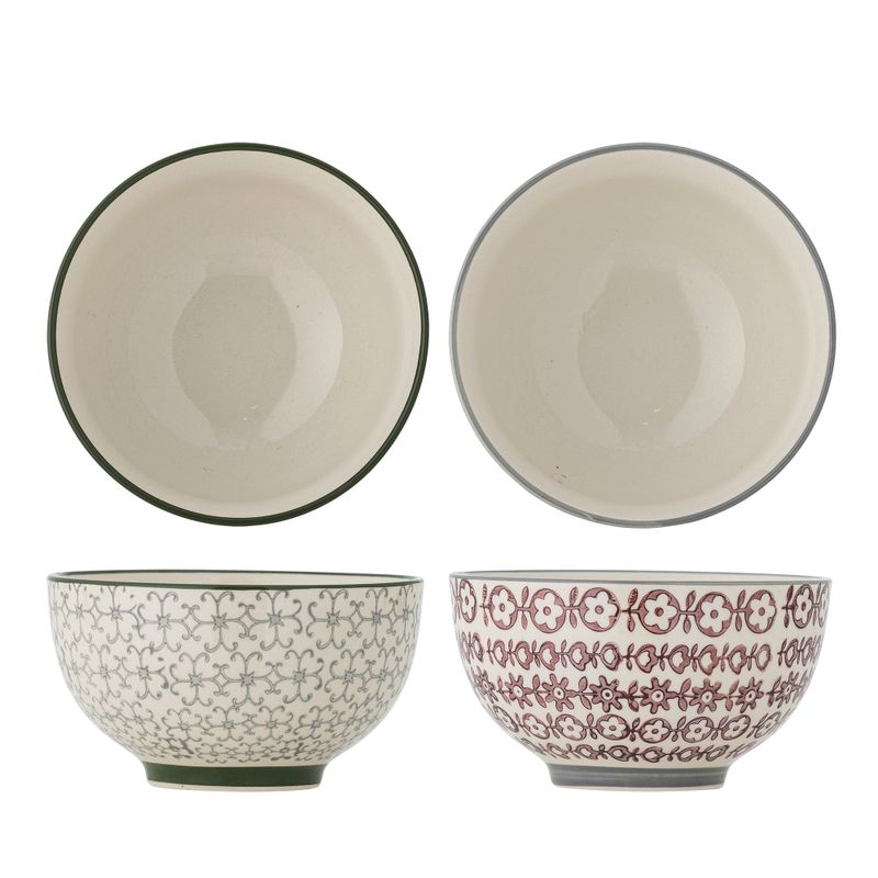Skål Grön Stengods Karine 2-pack | Bloomingville