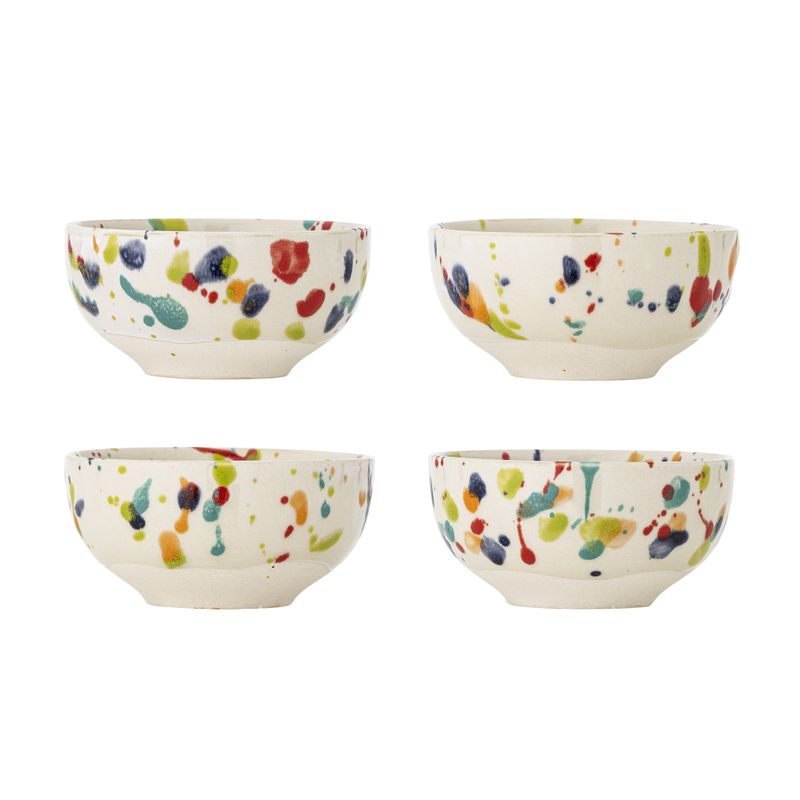 Bloomingville Freckles Skål, Röd, Stengods Ø11,5xH6 cm, Set om 4