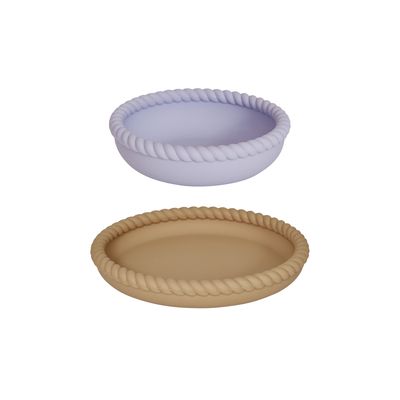 Tallrik och skål Ljust gummi/Lavendel Silikon OYOY MINI
