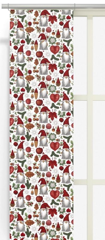 Tomteskogen offwhite/röd panellängd 2 pack Arvidssons Textil