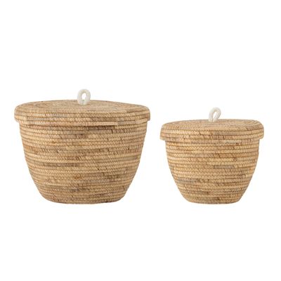 Korg med lock Natur Vattenhyacint Noi Set om 2 | Bloomingville