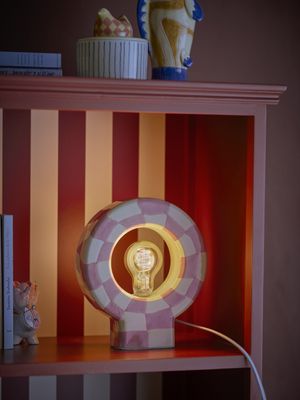 Bloomingville Vialini Bordslampa, Rosa, Stengods L20,5xH23,5xW7 cm