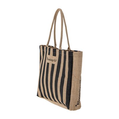 Shoppingväska Svart Jute Bergamo | Bloomingville
