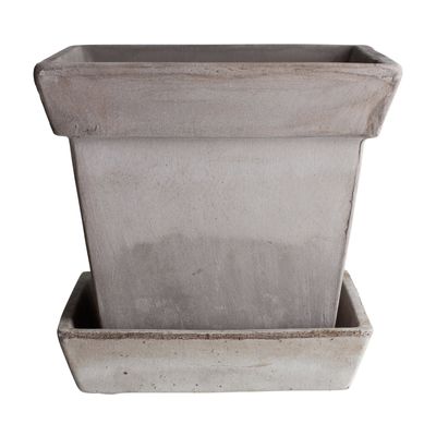 Bergs Potter Gaia RAW Kruka Med Fat Grå, Ø 30 cm
