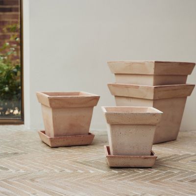Bergs Potter Gaia RAW Kruka Med Fat Rosa, Ø 30 cm