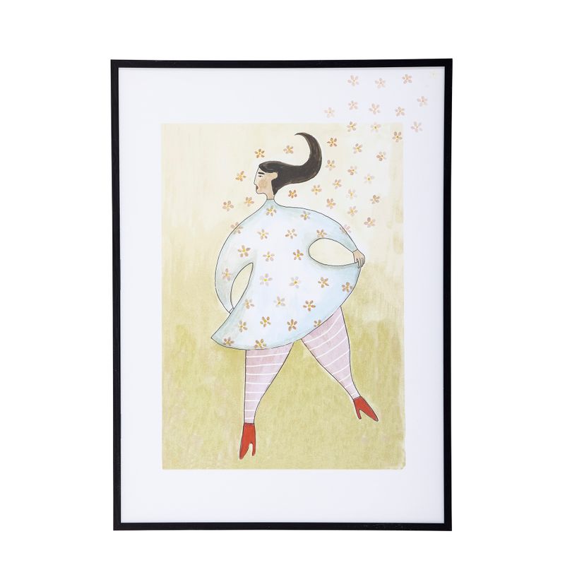 Illustration med ram Svart Furu Ajo | Bloomingville