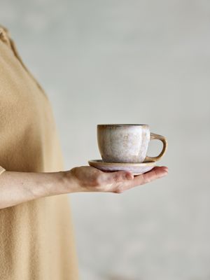 Bloomingville Brenta Kopp M/Fat, Rosa, Stengods C:Ø8xH7/S:Ø11xH2 cm, Set om 4