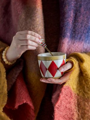 Mugg Röd Stengods Jolly | Bloomingville