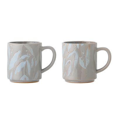 Mugg Grå Stengods Aurora Set om 2 | Bloomingville