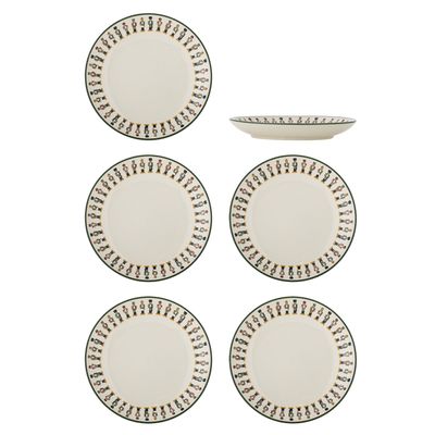 Bloomingville Jolly Jul Tallriksset, Multi, Stengods Ø16xH3 cm, Set om 6