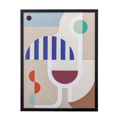 Illustration med ram Svart Furu Wine | Bloomingville