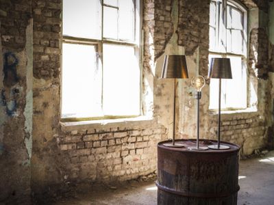 PR Home Base Lampfot Beaten silver 45cm