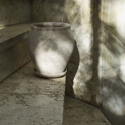 Bergs Potter Delphi RAW Kruka Med Fat Grå, Ø 26 cm