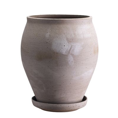 Bergs Potter Delphi RAW Kruka Med Fat Grå, Ø 22 cm