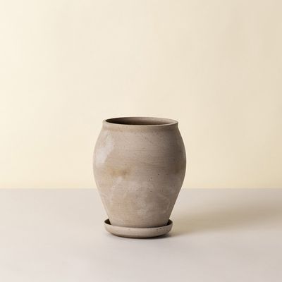 Bergs Potter Delphi RAW Kruka Med Fat Grå, Ø 22 cm