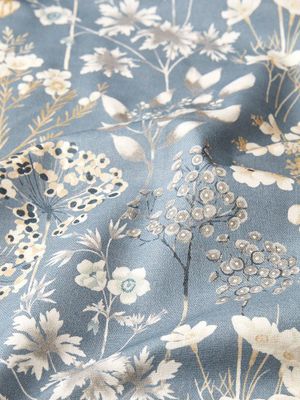 Svanefors Wood Gardin 2-pack Blå 135x280 cm