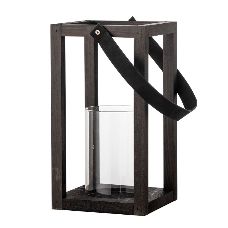 Lyktor med glas Svart Furu Lyra | Bloomingville