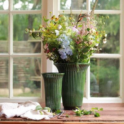 Bergs Potter Daisy GLAZED Vas Smaragdgrön, H 20 cm