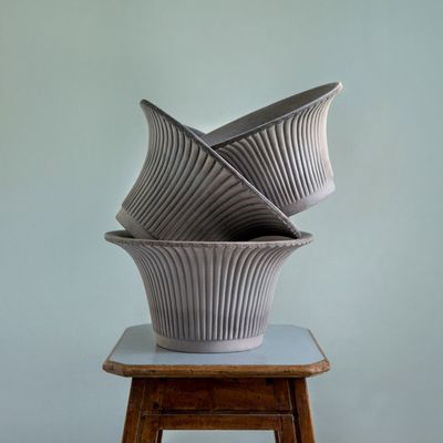 Bergs Potter Daisy RAW Kruka Med Fat Grå, Ø 25 cm