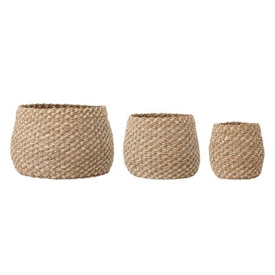Korg Natur Sjösäv Malli Set om 3 | Bloomingville