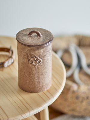 Burk med lock Brun Stengods Buddy | Bloomingville