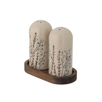 Salt- och pepparströare Natur Stengods Bea Set | Bloomingville