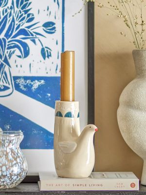Ljusstake Vit Stengods Trudy | Bloomingville