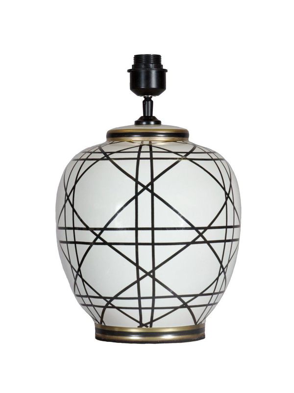 PR Home New York Lampfot Svartvit 39cm