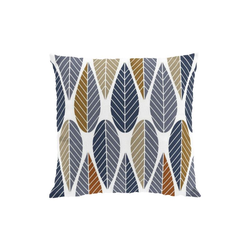Blader blå/orange kuddfodral Arvidssons Textil