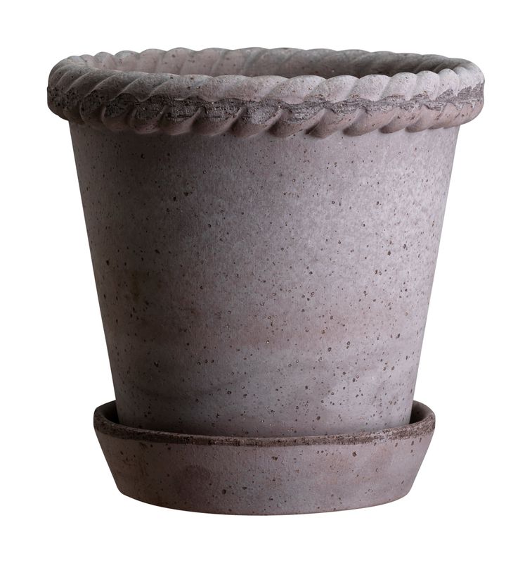Bergs Potter Emilia RAW Kruka Med Fat Grå, Ø 21 cm