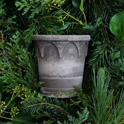 Bergs Potter Elizabeth RAW Kruka Med Fat Grå, Ø 25 cm