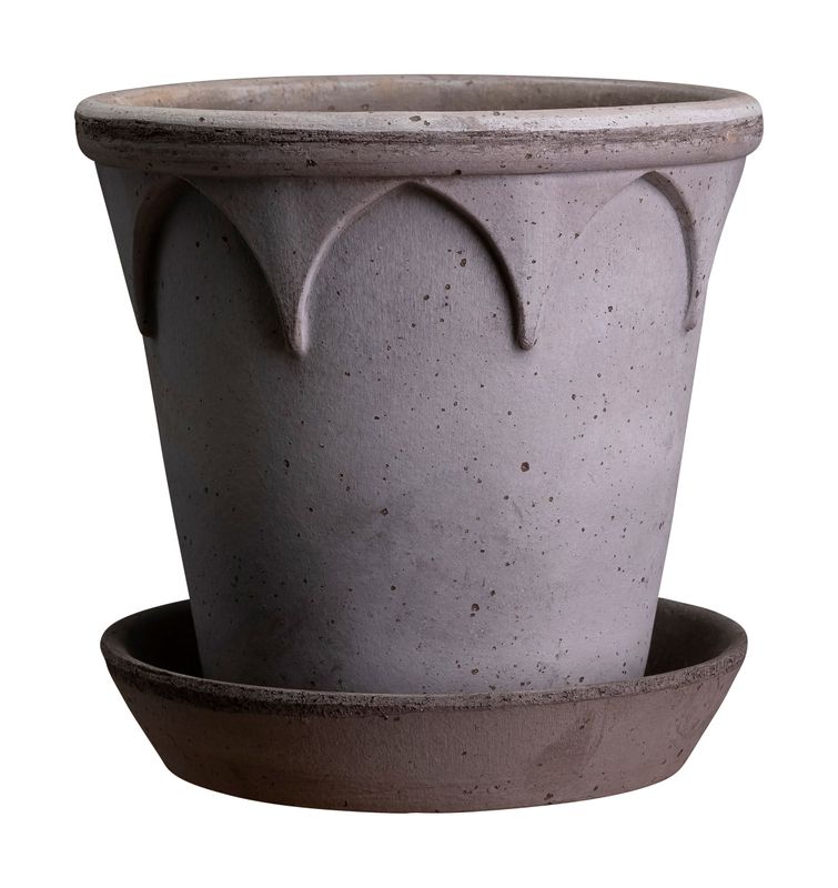 Bergs Potter Elizabeth RAW Kruka Med Fat Grå, Ø 25 cm