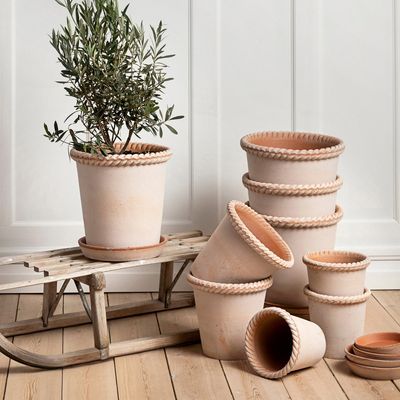 Bergs Potter Emilia RAW Kruka Med Fat Rosa, Ø 25 cm