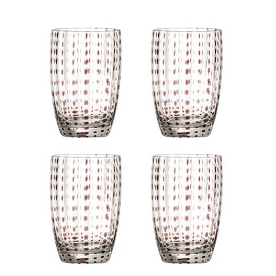 Bloomingville Brinley Dricksglas, Brun, Glas Ø7,5xH11 cm, Set om 4