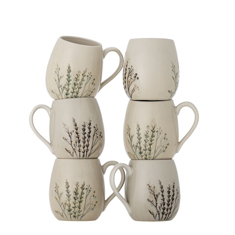 Bea Mugg Natur Stengods 400 ml Set om 6 Bloomingville