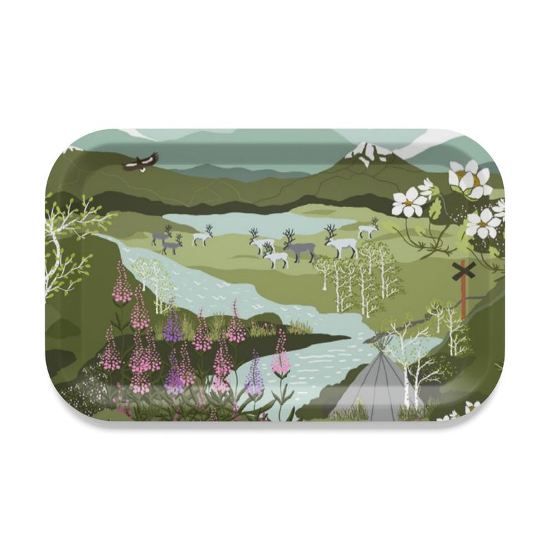 Fjällvandring grön/turkos bricka Arvidssons Textil